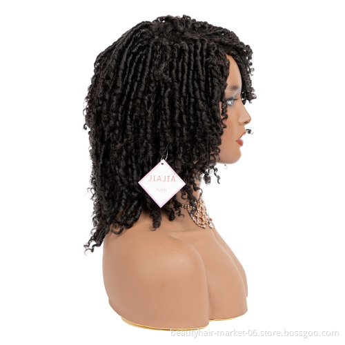 JIAJIA Cheap Synthetic Hair Wigs for Black Women African Short Dreadlocks Wig Faux Locs Crochet Hair Braided Wigs